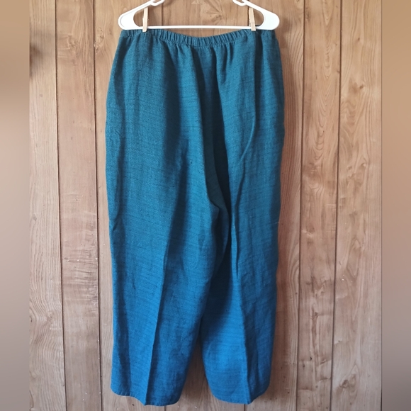 FLAX Twill Dark Blue Pants Womens size Large - Picture 3 of 6